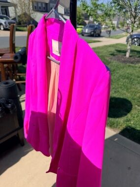 Bright Pink Women's Blazer - Stylish Open-Front Jacket